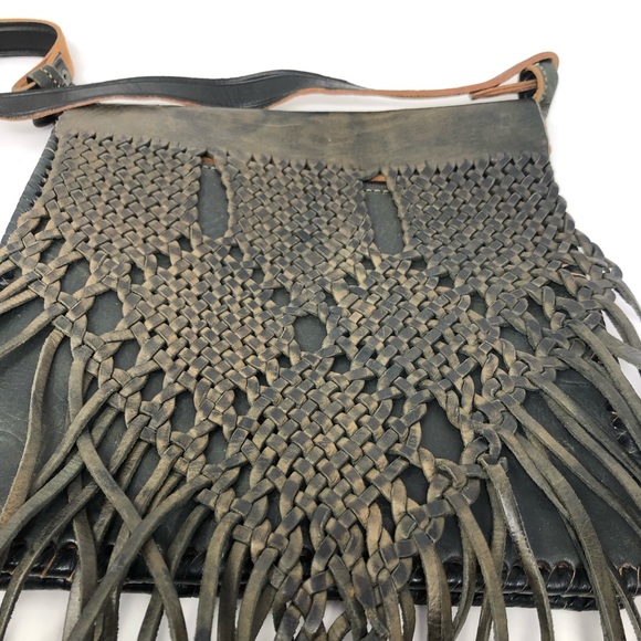 Boho Leather Fringed Crossbody Bag - Picture 2 of 16
